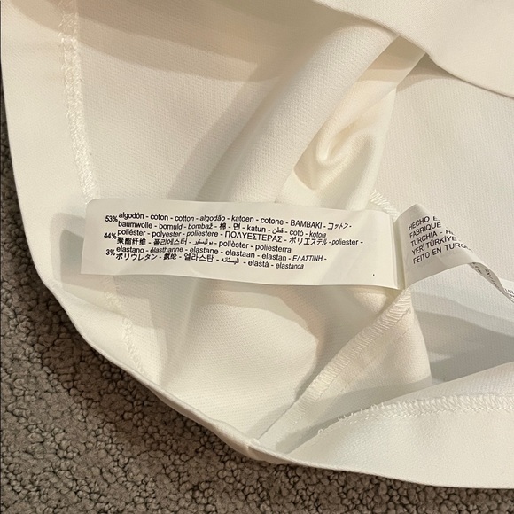 🩷 Zara NWT XS Cream Strappy Mini Dress Cutout Cotton/Polyester/Elastane blend - Picture 8 of 9